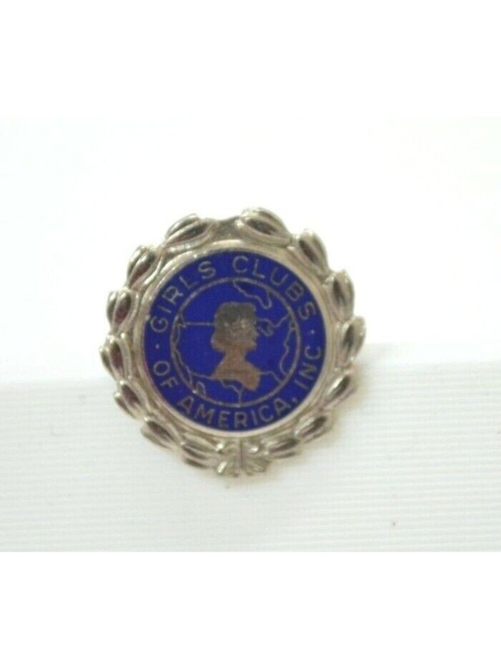 Girls Club America Pin Silver Tone Enamel Lapel Hat Bag Gear Collectible Vintage